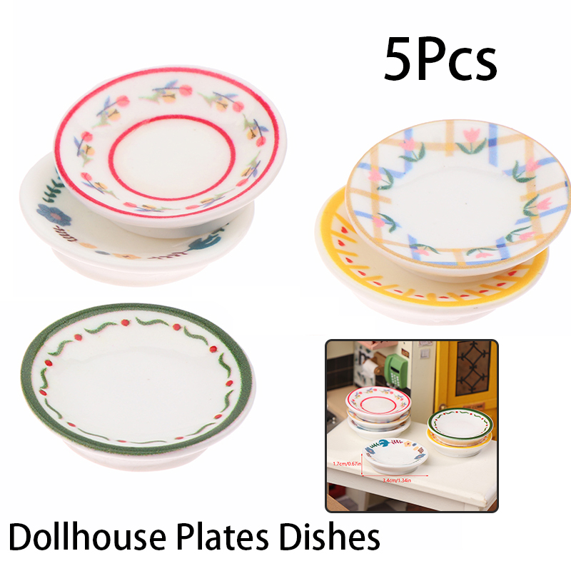 5Pcs 1/12 Dollhouse Mini Plate - Kitchen Appliances Store ulasan dan harga